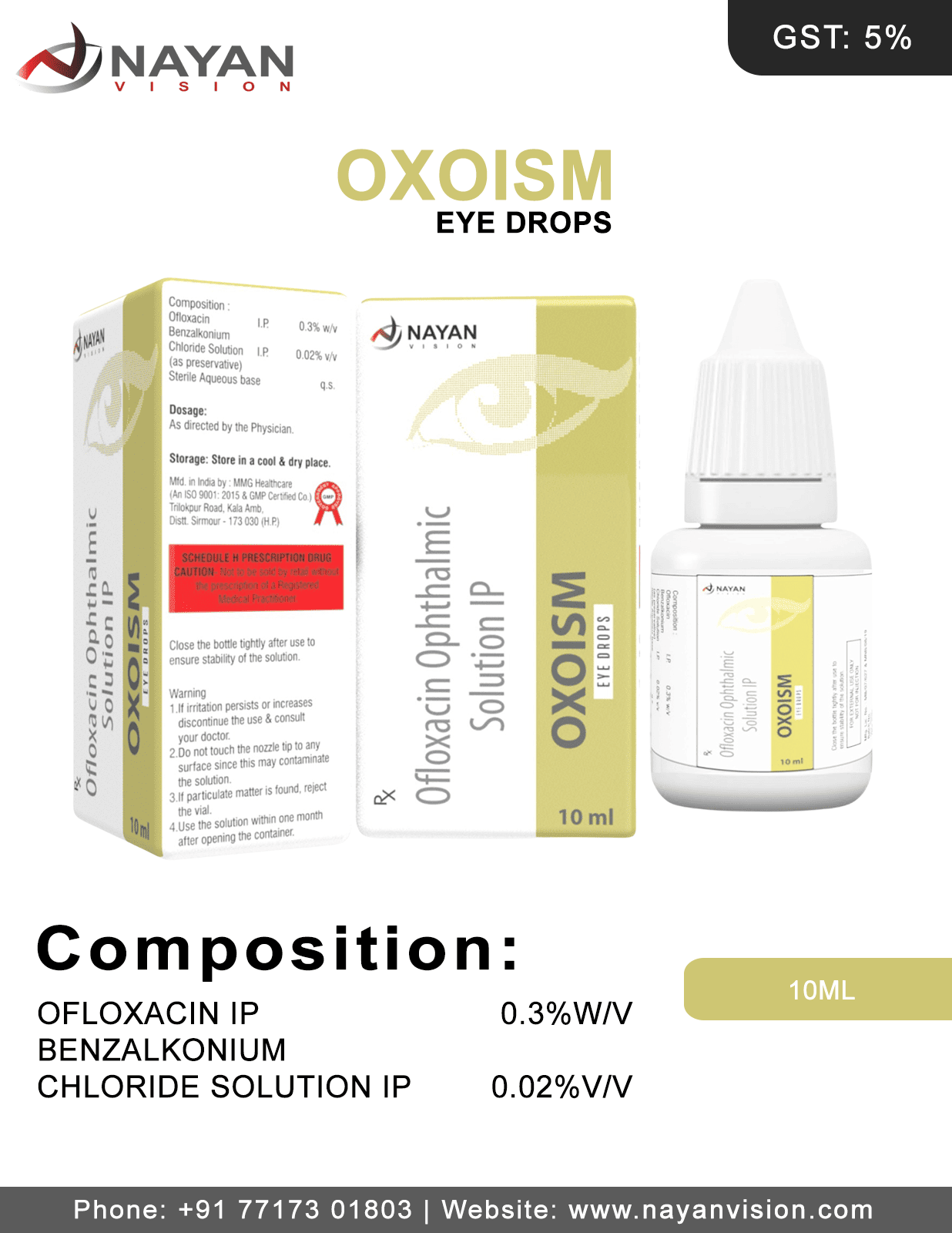 Ofloxacin 0.3% W/v Eye Drops | Oxoism Eye Drops