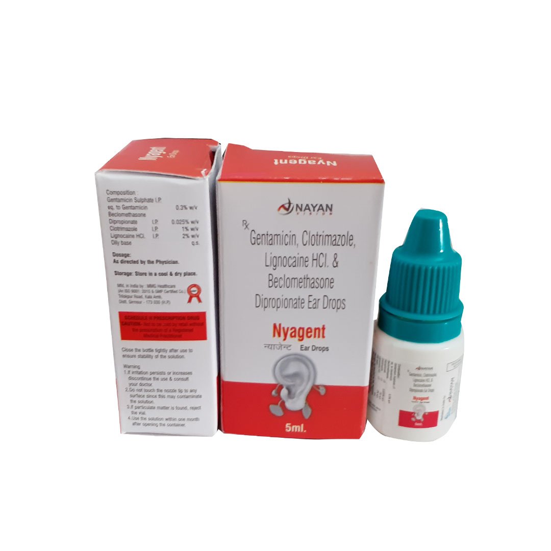 GENTAMICIN SULPHATE 0.3%W/V+DIPROPIONATE 0.025% W/V+CLOTRIMAZOLE 1% W/V+LIGNOCAINE HCI 2% W/V+OILY BASE Q.S EYE DROPS