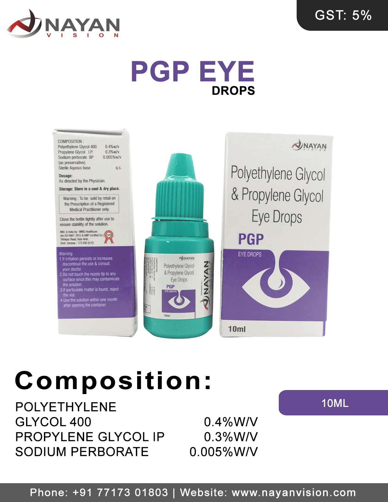 Polyethylene Glycol 0.4% W/V Propylene Glycol 0.3% W/V Eye Drops | PGP Eye Drops
