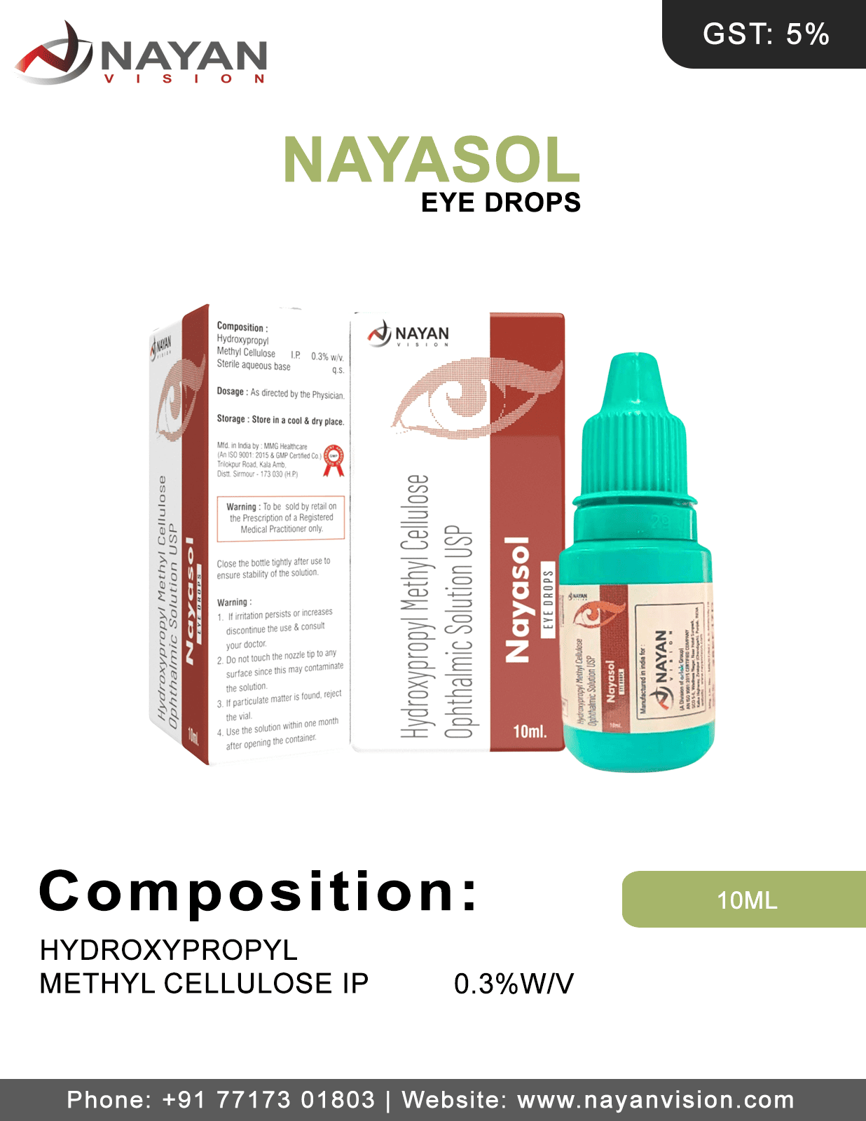 Hydroxypropyl Methyl Cellulose 0.3% W/V Eye Drops | Nayasol Eye Drops