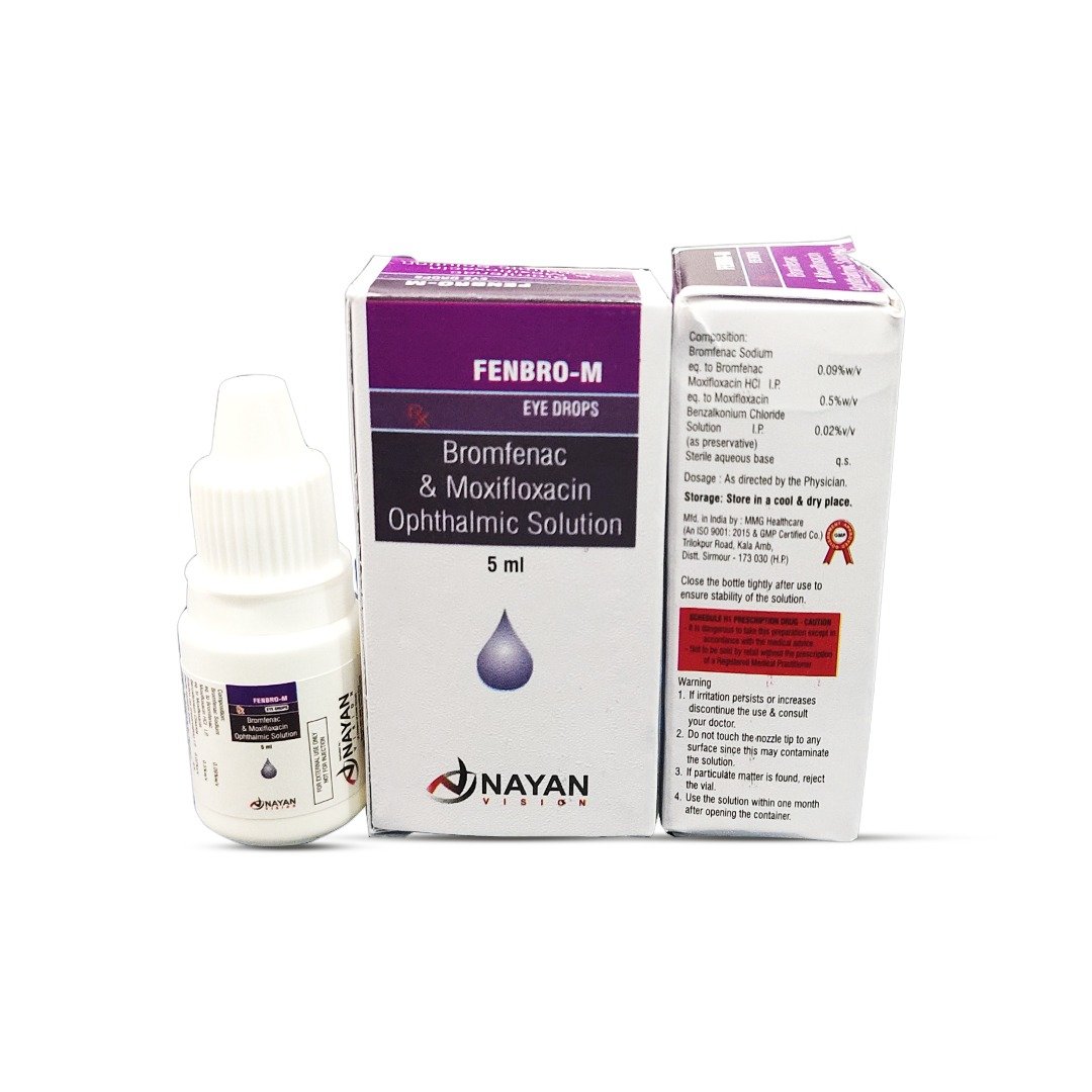 BROMFENAC 0.09% W/V+MOXIFLOXACIN .5% W/V EYE DROPS