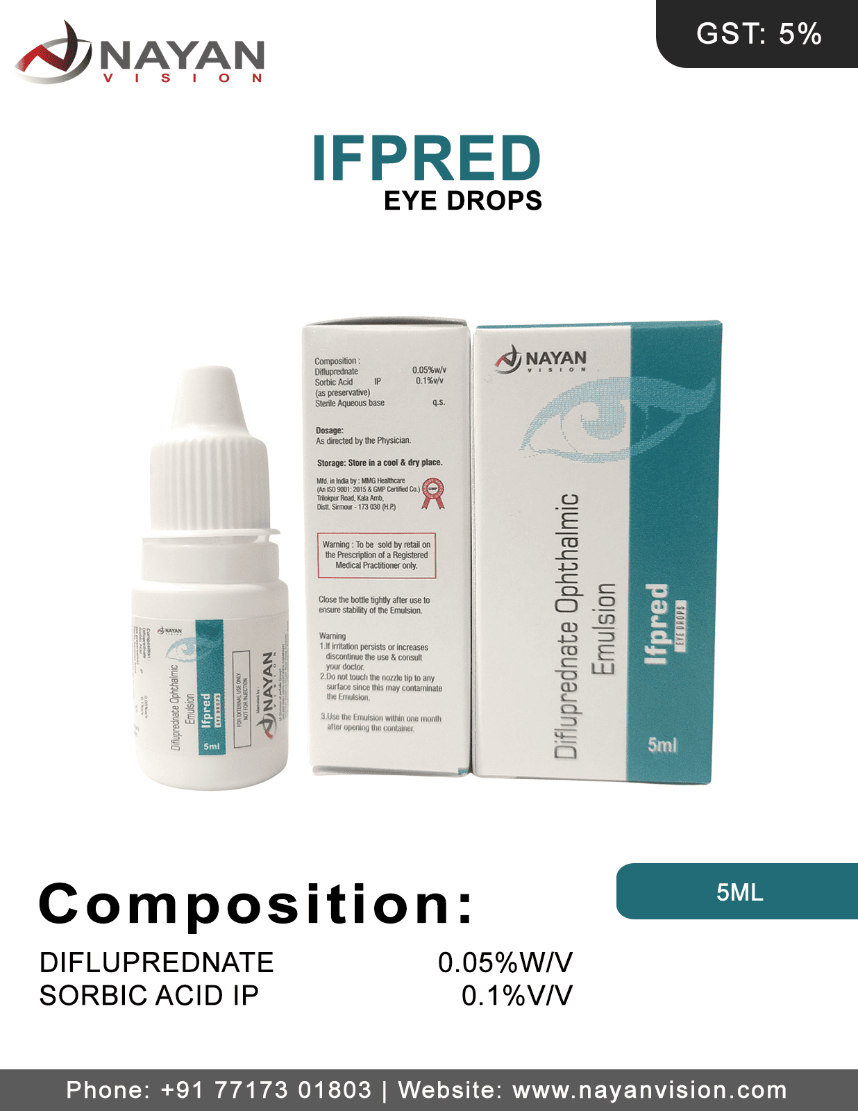 Difluprednate 0.5% W/V Eye Drops | Ifpred Eye Drops