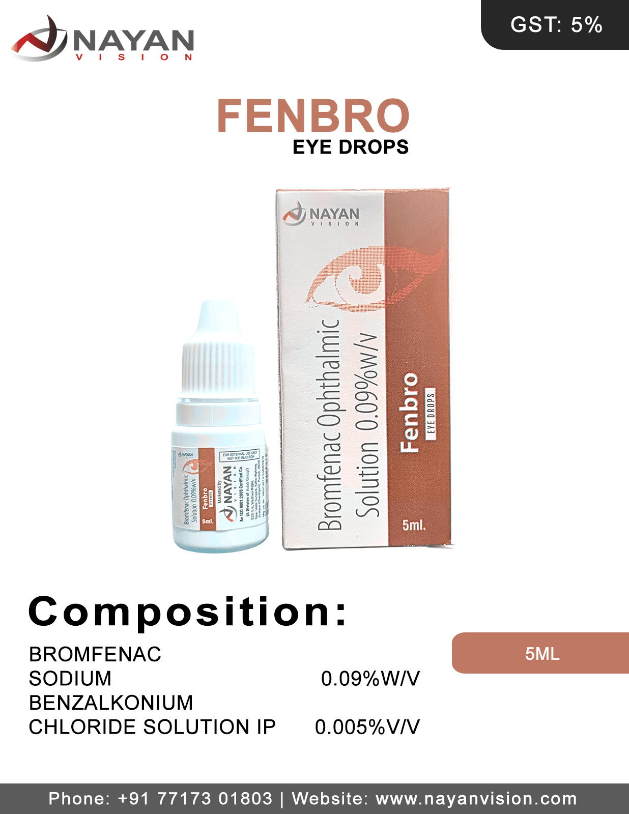 Bromfenac 0.09% W/v Eye Drops | Fenbro Eye Drops