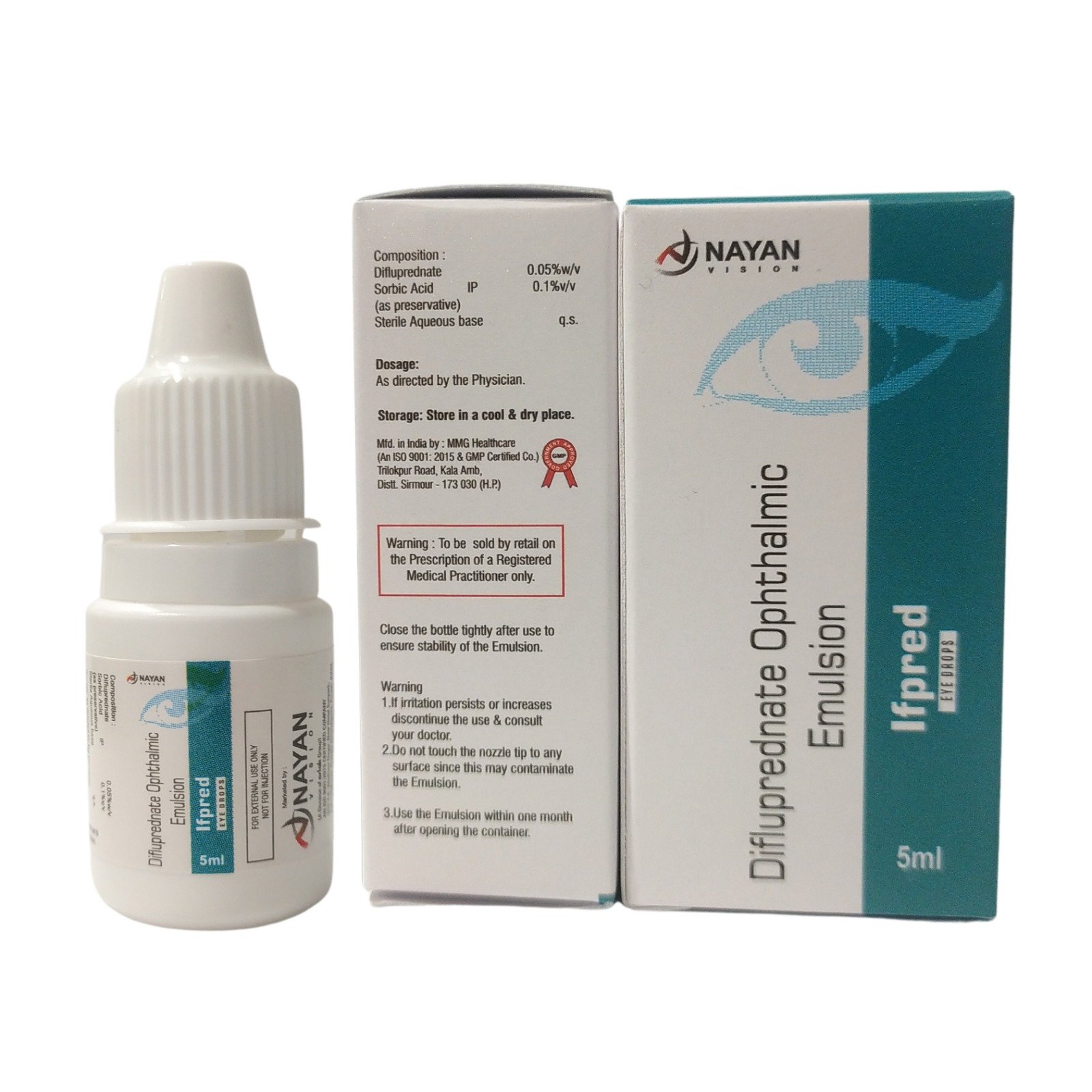 DIFLUPREDNATE 0.5% W/V EYE DROPS