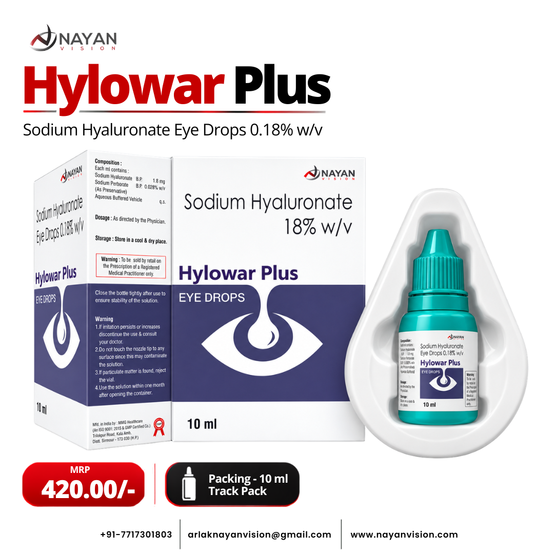Hylowar Plus Eye Drops 0.18% | Sodium Hyaluronate