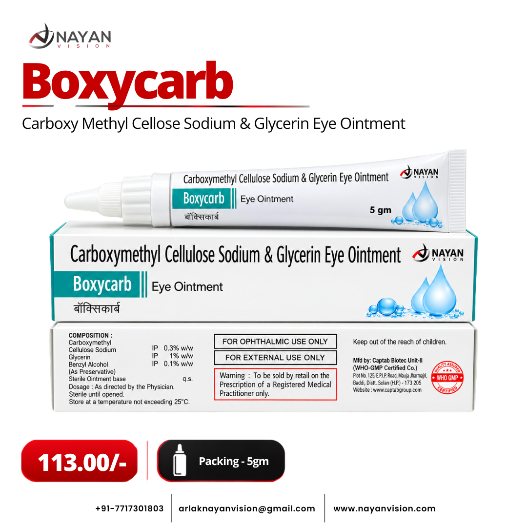 Boxycarb, Carboxymethylcellulose Sodium, Glycerin, Eye Ointment, Lubricant, Dry Eyes, Artificial Tears, Ophthalmic